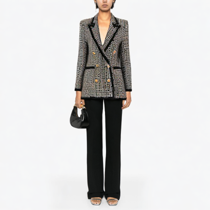 womens-black-classic-geometric-pattern-blazer