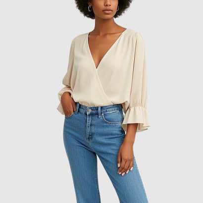 v-neck-blouse-with-ruffled-sleeves-soft-sophistication