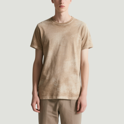 vintage-wash-khaki-tee-with-distressed-texture-raw-hem